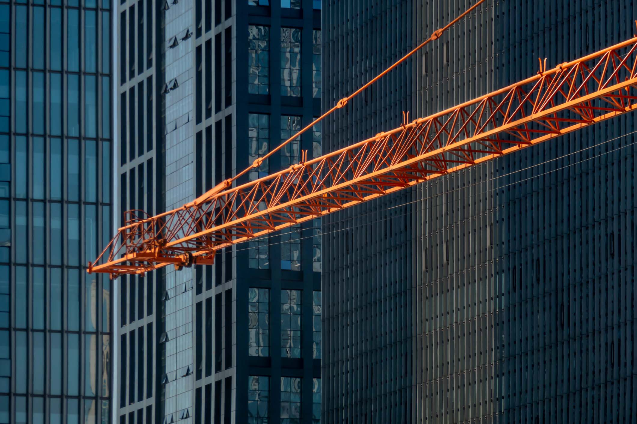 Crane operating on a construction site